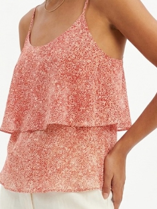 CAbi Tops - Cabi PAPRIKA Tiered Chiffon Cami Tank Top | Red Geometric Print | Size M